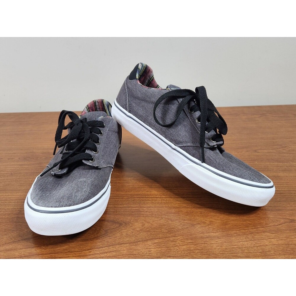 Vans Off The Wall Casual Men’s Grey Canvas Dress Shoes ~ Size 9.5 ~ Model 721356